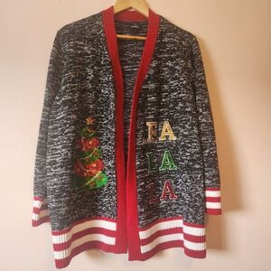 Women's Christmas Sequin Embellished Cardigan "Ugly" Christmas Sweater Size 3X